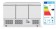 Koelbank met 3 deuren Kitchen Line 380L, Arktic, 230V/220W, 1365x700x(H)880mm