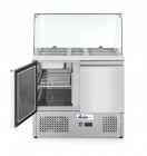 Saladette Met 2 Deuren en Glazen Vitrine 300l, Arktic, 230v/310w, 900x700x(h)1300mm