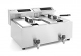 Friteuse Profi Line Met Aftapkraan Digitaal - 2 x 8 l, Hendi, Profi Line, 16l, 230v/7000w, 605x515x(h)345mm