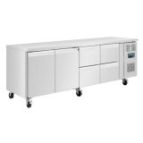 Polar U-serie Koelwerkbank 2 Deuren 4 Lades 476l