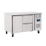 Polar U-serie Koelwerkbank 1 Deur en 2 Laden 282l