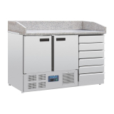 Polar G-serie Pizza Werkbank Met Marmeren Blad en Deeglades 257l