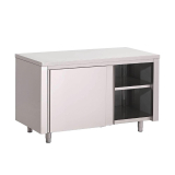 Gastro M Rvs Werktafel Met Schuifdeuren 88x160x70cm