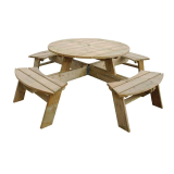 Rowlinson Ronde Houten Picknicktafel 200(ø)cm