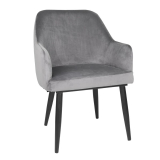 Bolero Lia Velvet Stoelen Grijs (2 Stuks)