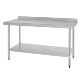 Vogue Rvs Werktafel Met Achteropstand 90x150x60cm