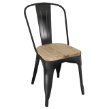 Bolero Bistro Stalen Stoelen Met Houten Zitting Zwart (4 Stuks)