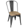 Bolero Bistro stalen stoelen met houten zitting grijs (4 stuks)