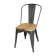 Bolero Bistro stalen stoelen met houten zitting grijs (4 stuks)