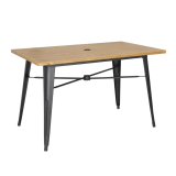 Bolero Aluminium Outdoor Tafel 120x76x76cm Licht Houtdessin