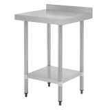 Vogue Rvs Werktafel Met Achteropstand 90x60x60cm