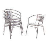 Bolero Stapelbare Aluminium Stoelen (4 Stuks)