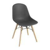 Bolero Arlo Polypropyleen Stoelen Met Houten Poten Grijs (2 Stuks)