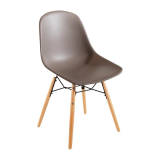 Bolero Arlo Polypropyleen Stoelen Met Houten Poten Bruin (2 Stuks)