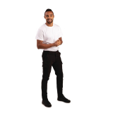 Slim Fit Stretch Cargo Broek Zwart 30