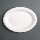 Fiesta Compostable Composteerbare Bagasse Borden Ovaal 316mm (50 Stuks)