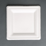 Fiesta Compostable Composteerbare Bagasse Borden Vierkant 261mm (50 Stuks)