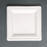 Fiesta Compostable Composteerbare Bagasse Borden Vierkant 204mm (50 Stuks)