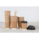 Fiesta Recyclable Koffiebekers Dubbelwandig Kraft 225ml (25 Stuks)