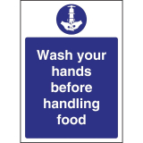 Vogue 'wash Hands Before Handling Food' Bord