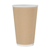 Fiesta Recyclable Koffiebeker Ribbelwand Kraft 455ml (500 Stuks)