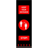 Social Distancing Vloermat 200x65cm 'keep Your Distance' Rood - Mensen