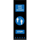 Social Distancing Vloermat 200x65cm 'keep Your Distance' Blauw - Mensen