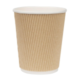 Fiesta Recyclable Hot Cups Met Gerimpelde Wand Lichtbruin 23cl X500 (500 Stuks)