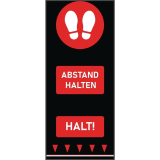 Social Distancing Vloermat 150x65cm Rood - Voetafdruk (let Op: Duitse Tekst)