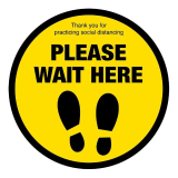 Social Distancing Vloersticker 'please Wait Here' 40cm