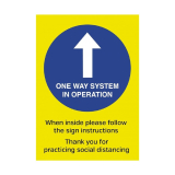Zelfklevende Poster A3 'one Way System in Operation'