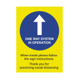 Zelfklevende Poster A4 'one Way System in Operation'