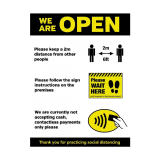 Pvc Poster A4 'we Are Open'