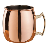 Beaumont Koper Gebogen Moscow Mule Mok Met Messing Handvat 500ml