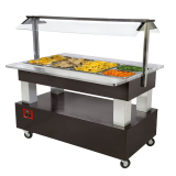 Warm Buffet, Bain-marie, 4x GN 1/1-150 (wengé Hout)