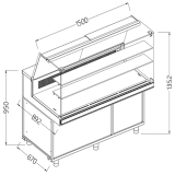 Gekoelde & Verwarmde Vitrine Toonbank EN & Gn, Hoog Glas, Statisch, Zonder Reserve