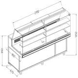 Statitsche Vitrinetoonbank Snack _hoge Ruiten, Met Groep, Met Reserve