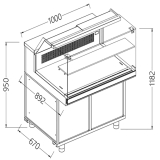 Gekoelde & Verwarmde Vitrine Toonbank EN & Gn, Laag Glas, Statisch, Zonder Reserve