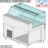 Gekoelde & Verwarmde Vitrine Toonbank EN & Gn, Laag Glas, Statisch, Zonder Reserve