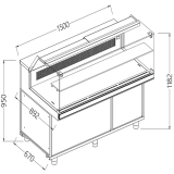 Statitsche Vitrinetoonbank Snack _lage Ruiten, Met Groep, Met Reserve