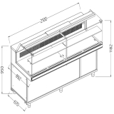 Gekoelde & Verwarmde Vitrine Toonbank EN & Gn, Laag Glas, Statisch, Zonder Reserve