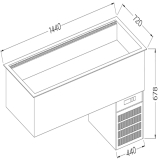 Element Met Gekoelde Kuip, Geventileerd, 4x GN 1/1