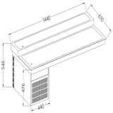 Element Met Gekoeld Bovenblad, 2 Niveaus, 4x GN 1/1