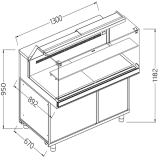 Vitrine Toonbank Neutraal x Bakkerij EN & Gn, Laag Glas