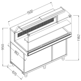 Vitrine Toonbank Neutraal x Bakkerij EN & Gn, Laag Glas