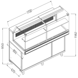 Vitrine Toonbank Neutraal x Bakkerij EN & Gn, Laag Glas