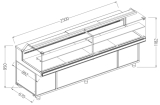 Vitrine toonbank neutraal x bakkerij EN & GN, laag glas