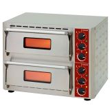 Elektrische Pizza-oven, 2 Kamers (3+3 Kw) 430x430xh100 mm