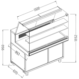 Statische Gekoelde Toonbankvitrine Voor Snacks_hoge Ruiten, Groep op Afstand