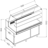 Statische Gekoelde Toonbankvitrine Voor Snacks_hoge Ruiten, Groep op Afstand